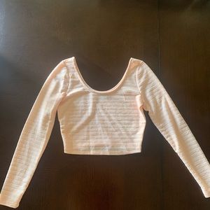 Peach Long Sleeve Crop Top